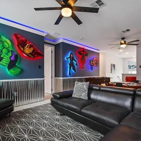Ultimate 9-Bed Luxury Retreat - Movie Theater, Game Room, Pool, Spa & Themed Bedrooms In Resort Paradise-2