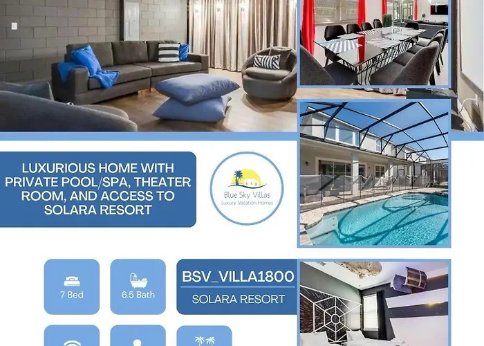 Bsv1800 Luxury 7 Bedroom 5 Bathroom Villa In Solara Resort Kissimmee